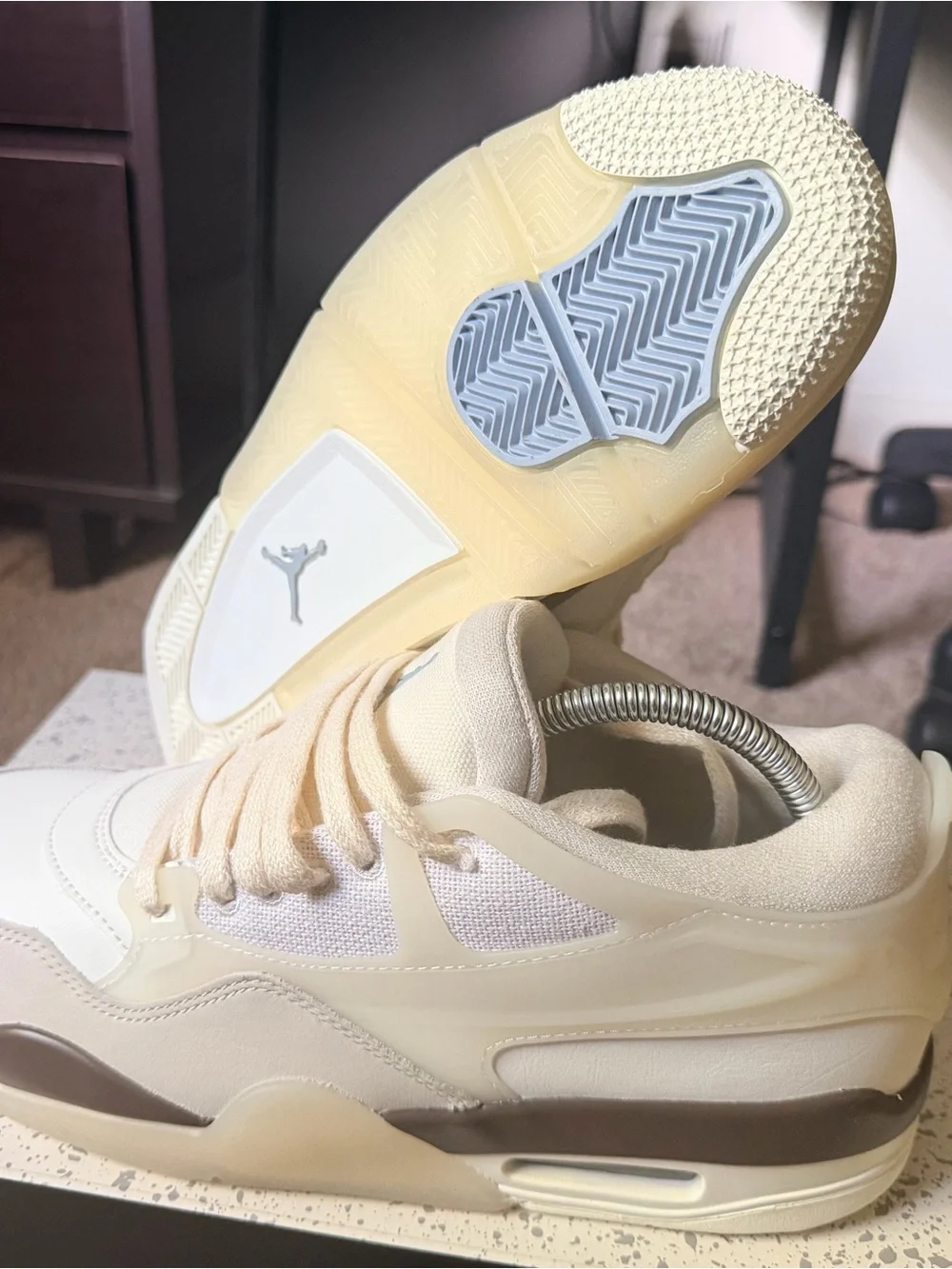 Air Jordan 4 RM- Size 9.5m - Neutral Cream Color